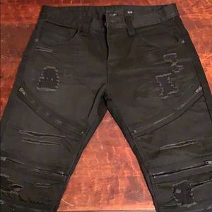 Decibel ripped zipped biker jeans
